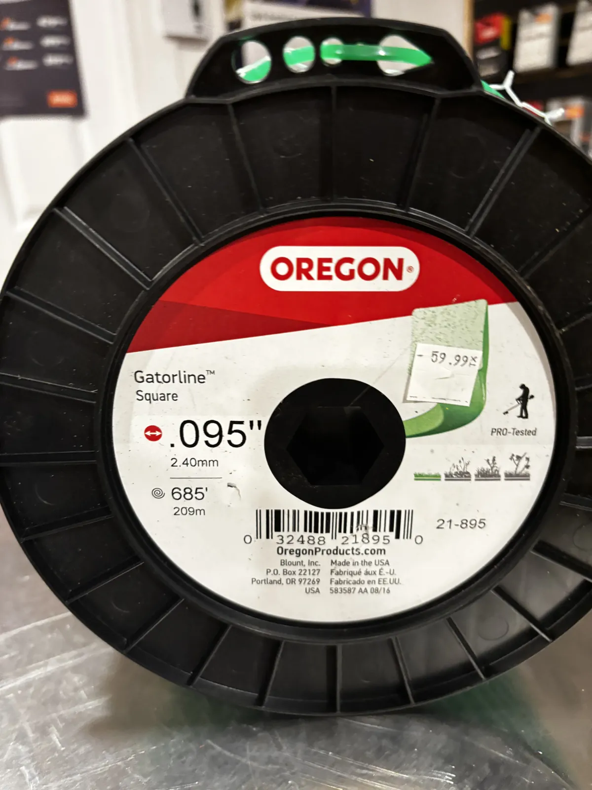 Bobine de fil Oregon Gatorline carré .095 po, 209 m