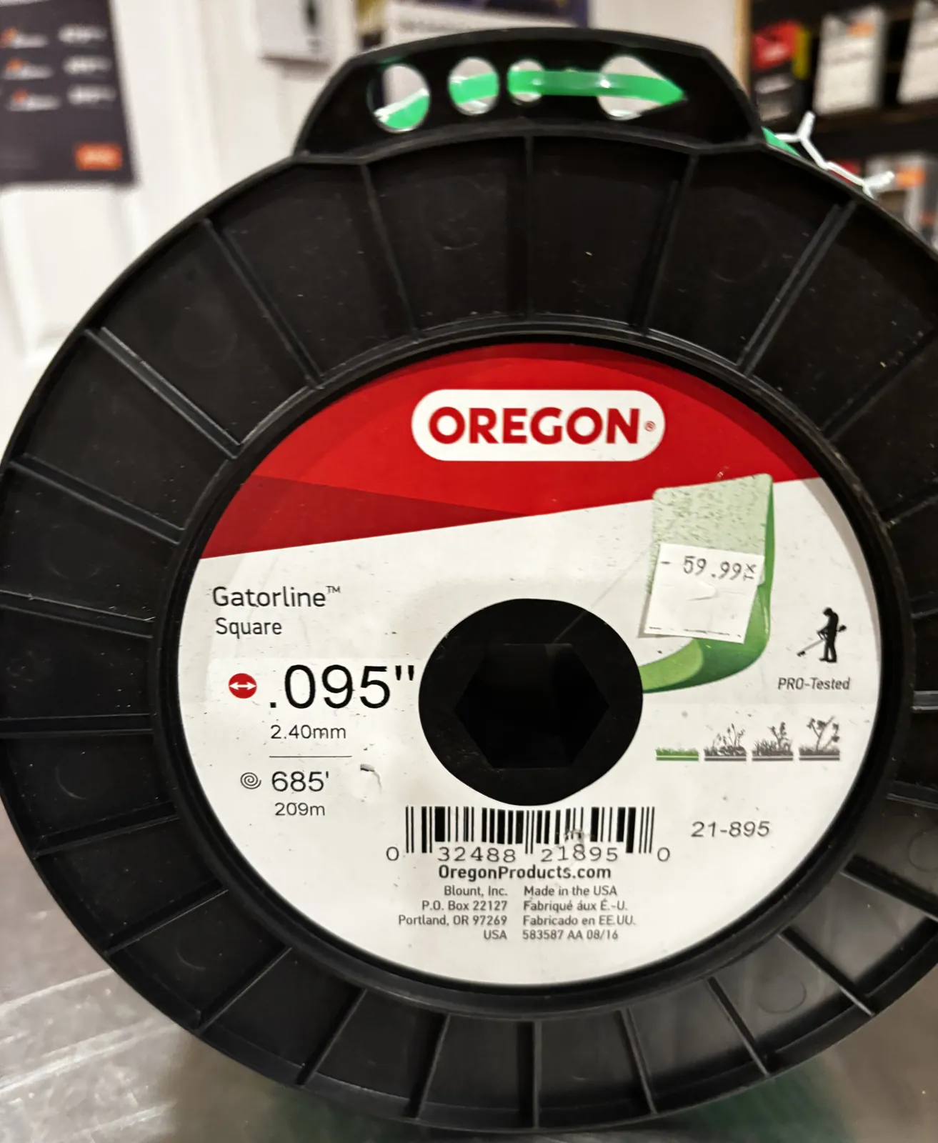 Bobine de fil Oregon Gatorline carré .095 po, 209 m