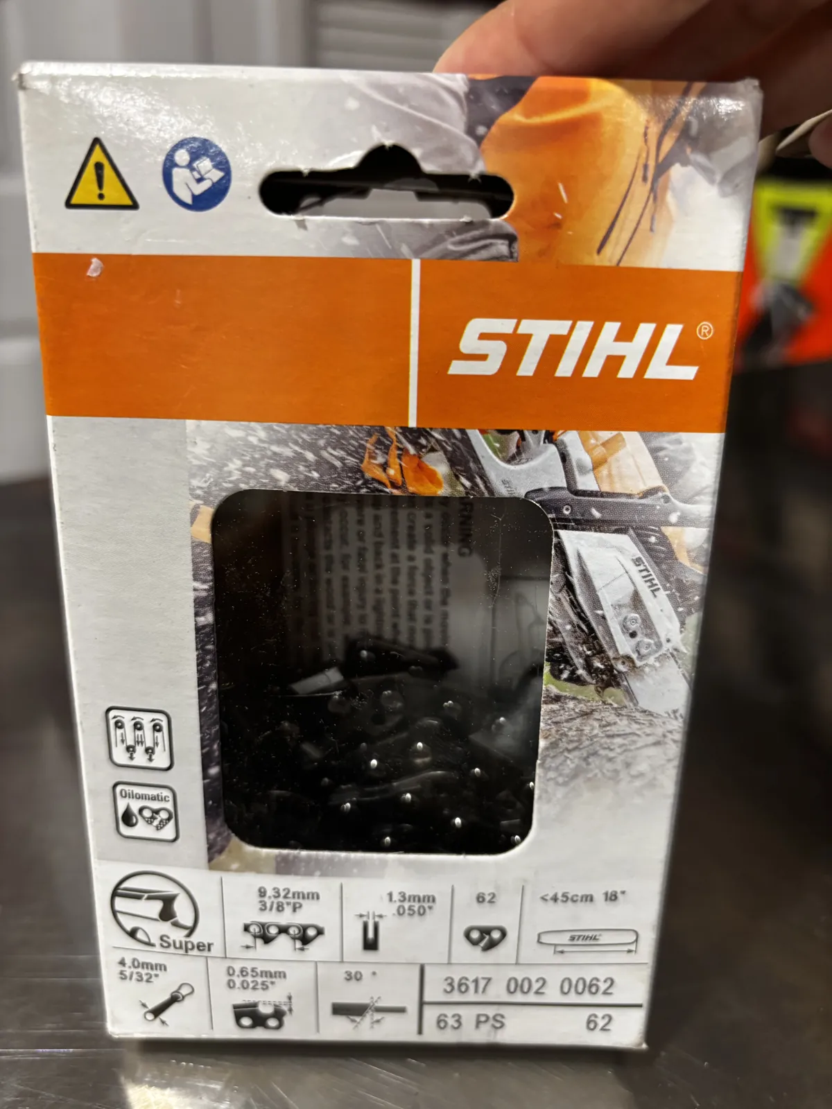 Chaîne Stihl 63 PS, 3/8 po, .050, 62 maillons (18 po)