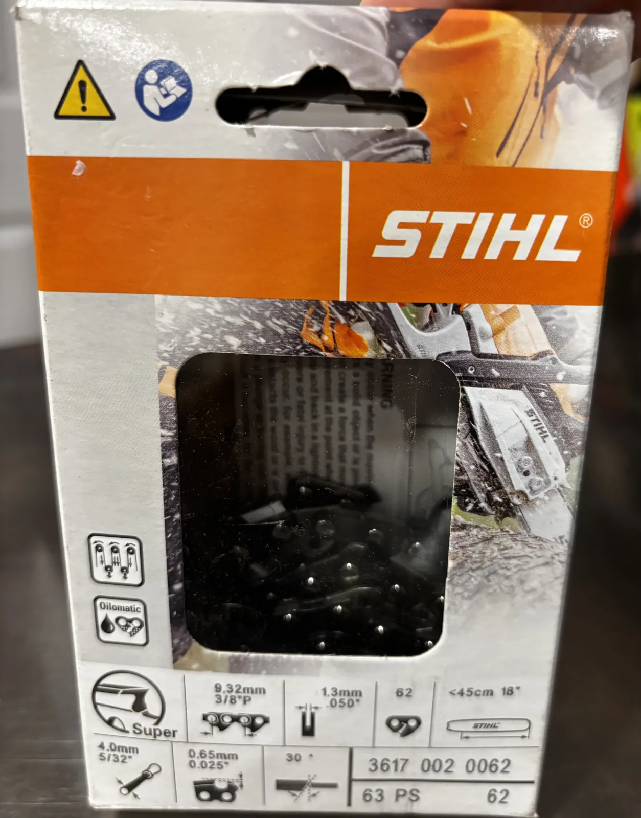 Chaîne Stihl 63 PS, 3/8 po, .050, 62 maillons (18 po)