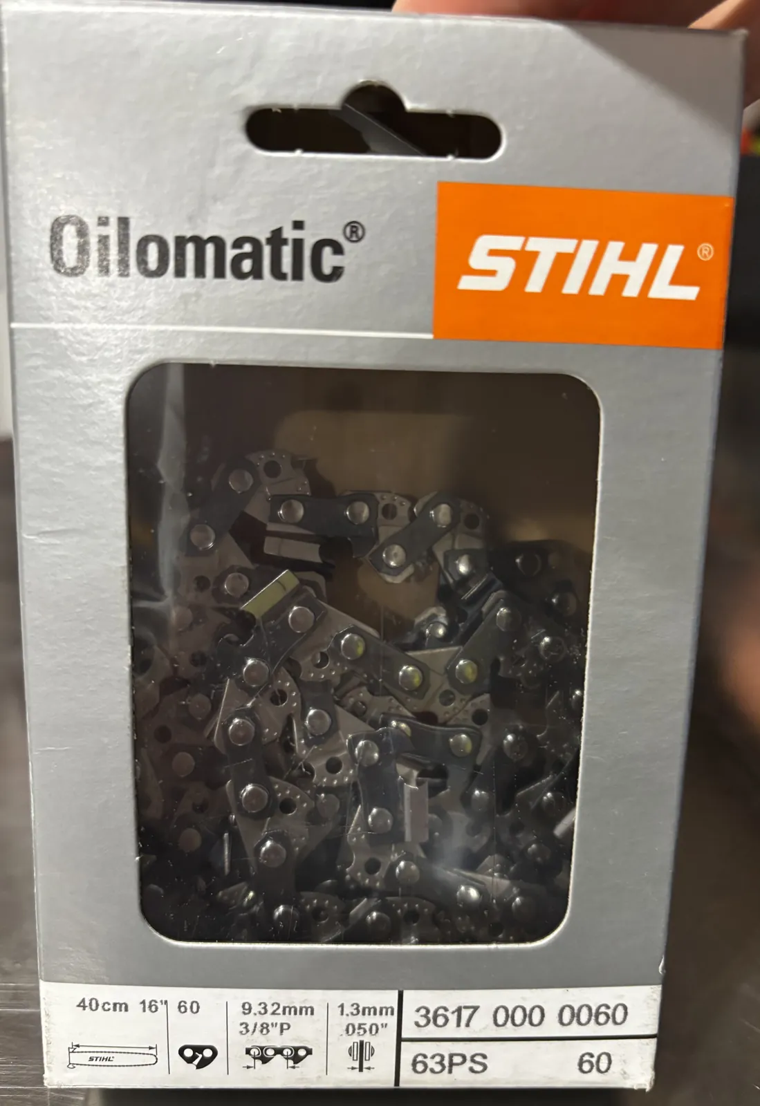 Chaîne Stihl Oilomatic 63 PS, 3/8 po, .050, 60 maillons (16 po)